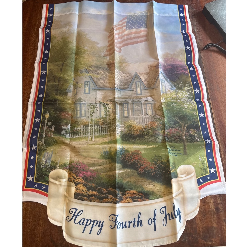 Thomas Kinkade Happy Fourth of July Flag Year of Glad Tiding Hamilton Collection
